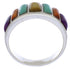 Sterling Silver Multicolor Inlay Ring Size 6-1/2 AX36849